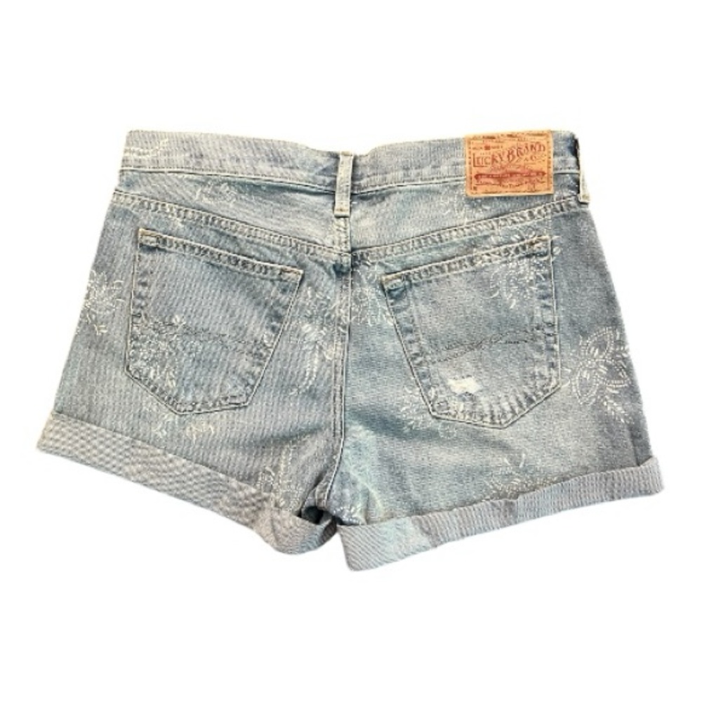 💙🤍 EUC LUCKY BRAND Light Wash “The Boyfriend Short” Denim Shorts | Sz 6 / 28 - Picture 2 of 8